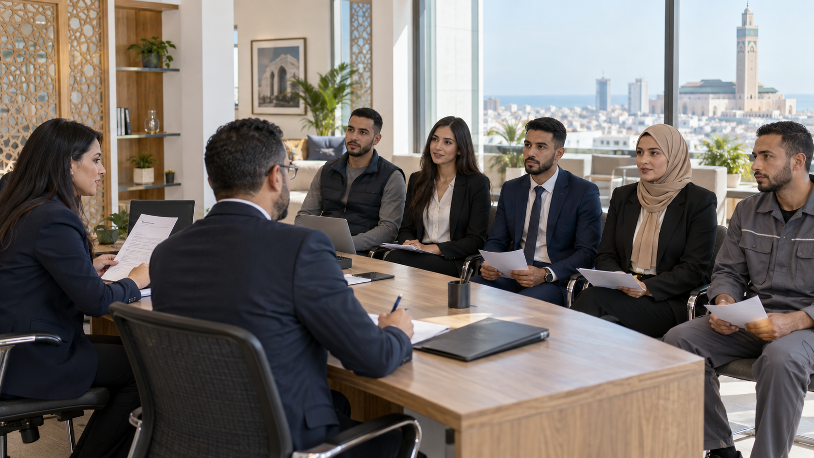 Entretien de recrutement pour une équipe terrain